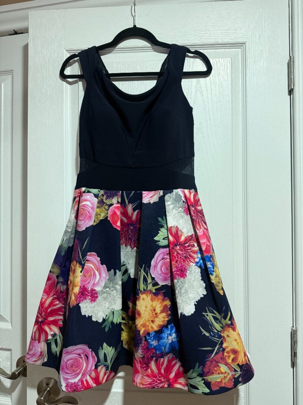 Aqua Floral Fit & Flare Cocktail Dress Size 12